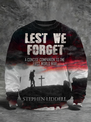 Herren-Sweatshirt mit Rundhalsausschnitt und Aufdruck „Lest We The Forget“