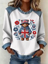 Damen-Sweatshirt im britischen Patchwork-Stil