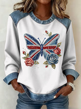 Damen-Sweatshirt im britischen Patchwork-Stil