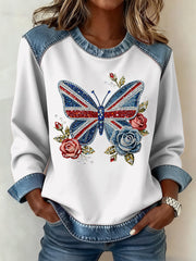 Damen-Sweatshirt im britischen Patchwork-Stil