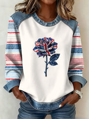 Damen-Sweatshirt im britischen Patchwork-Stil