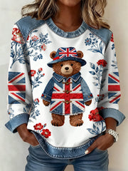 Damen-Sweatshirt im britischen Patchwork-Stil
