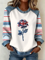 Damen-Sweatshirt im britischen Patchwork-Stil