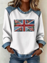 Damen-Sweatshirt im britischen Patchwork-Stil