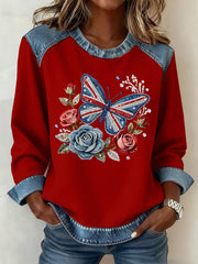 Damen-Sweatshirt im britischen Patchwork-Stil