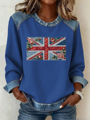 Damen-Sweatshirt im britischen Patchwork-Stil