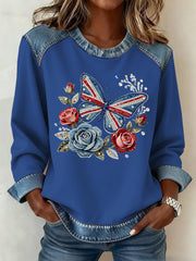 Damen-Sweatshirt im britischen Patchwork-Stil