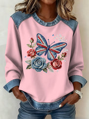 Damen-Sweatshirt im britischen Patchwork-Stil