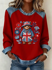 Damen-Sweatshirt im britischen Patchwork-Stil
