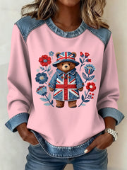 Damen-Sweatshirt im britischen Patchwork-Stil