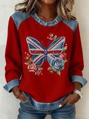 Damen-Sweatshirt im britischen Patchwork-Stil