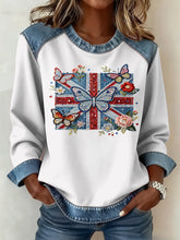Damen-Sweatshirt im britischen Patchwork-Stil