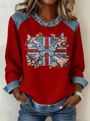 Damen-Sweatshirt im britischen Patchwork-Stil