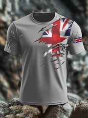 Men's Britsh Imitation Cotton Short-Sleeved Printed T-shirt
