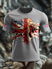 Men's UK Lion Flag Printed T-shirt
