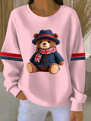 Lässiges Sweatshirt im britischen Stil für Damen mit Print