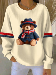 Lässiges Sweatshirt im britischen Stil für Damen mit Print