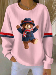 Lässiges Sweatshirt im britischen Stil für Damen mit Print