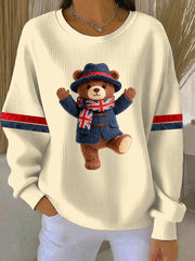 Lässiges Sweatshirt im britischen Stil für Damen mit Print