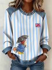 Damen-Sweatshirt im britischen Patchwork-Stil