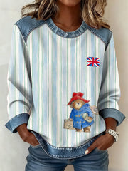 Damen-Sweatshirt im britischen Patchwork-Stil