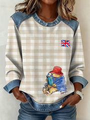 Damen-Sweatshirt im britischen Patchwork-Stil