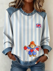 Damen-Sweatshirt im britischen Patchwork-Stil
