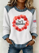 Women's Remembrance Day Print Waffle Sweatshirt