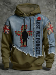 Men's Remembrance Day Lest We Forget Hoodie with Pockets