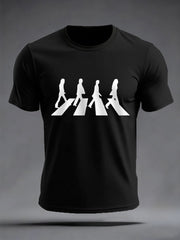 Klassisches Herren-Freizeit-T-Shirt mit Print einer legendären Rockband