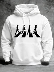 Klassischer Herren-Hoodie mit Print einer legendären Rockband