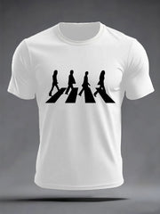 Klassisches Herren-Freizeit-T-Shirt mit Print einer legendären Rockband