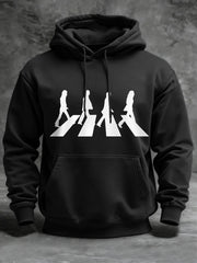 Klassischer Herren-Hoodie mit Print einer legendären Rockband