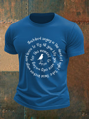 Klassisches Herren-T-Shirt mit Beatles-Motiv und Blackbird-Print – das perfekte Geschenk für Fans!