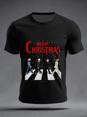 Retro-T-Shirt für Herren mit legendärem Rockband-Weihnachtsmotiv – das perfekte Geschenk für Fans