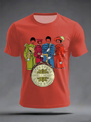 Men's Retro Classic Legendary Rock Band Print Gift For Fans Casual Tee