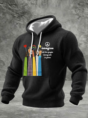 Retro-Hoodie für Herren mit klassischem Rockband-Print – das perfekte Geschenk für Fans! Lässiger, karierter Baumwoll-Hoodie
