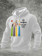 Retro-Hoodie für Herren mit klassischem Rockband-Print – das perfekte Geschenk für Fans! Lässiger, karierter Baumwoll-Hoodie