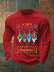 Retro-Langarmshirt für Herren mit dem Aufdruck „Wish You Have A Cracking Christmas“ – klassisch und legendär –
