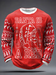 Men's UK Football Lover Christmas Printed Waffle Tops