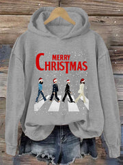 Damen-Sweatshirt mit Retro-Print „Frohe Weihnachten“ – ein Geschenk für Fans – lässig und klassisch