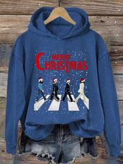 Damen-Sweatshirt mit Retro-Print „Frohe Weihnachten“ – ein Geschenk für Fans – lässig und klassisch