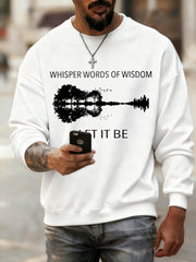 Retro-Sweatshirt „Whisper Words Of Wisdom Let It Be Guitar“ für Herren