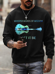 Retro-Sweatshirt „Whisper Words Of Wisdom Let It Be Guitar“ für Herren