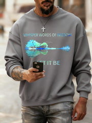 Retro-Sweatshirt „Whisper Words Of Wisdom Let It Be Guitar“ für Herren