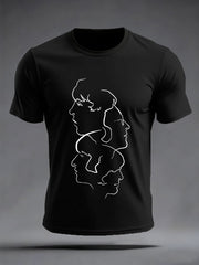 Men's Retro Classic Legendary Rock Band Print Gift For Fans Casual Tee