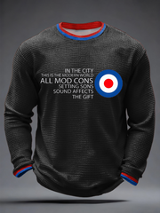Men's Modfather UK Music Mods Lover Waffle Long Sleeve T-Shirt