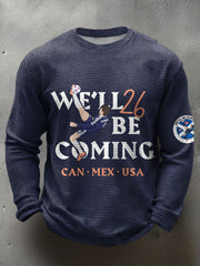 Men's UK Football Lover Scotland We'll Be Coming 2026 Printed Waffle Tops