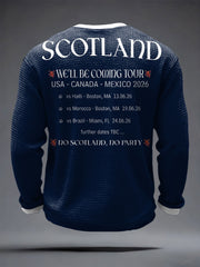 Men's UK Football Lover Scotland We'll Be Coming 2026 Printed Waffle Tops