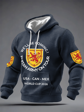Men's UK Football Lover Scotland We'll Be Coming 2026 Printed Checkered Cotton Hoodie